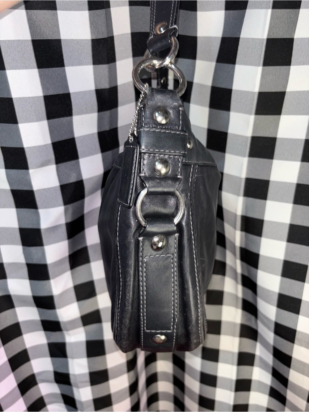 Coach Zoe Black Leather Hobo Shoulder Bag 2010 - Picture 4 of 7